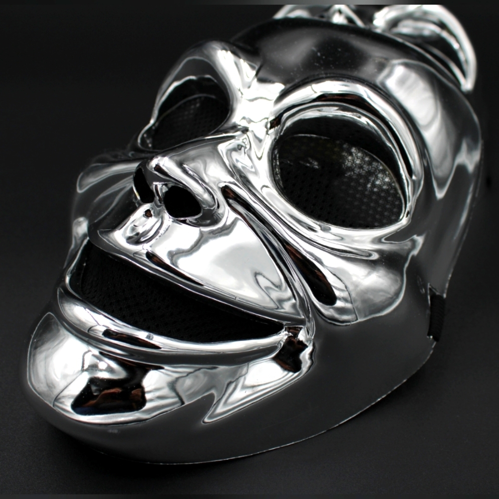 Halloween Mirrored and Black Mesh Mask OS - Picture 2 of 8